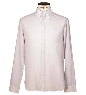 lilac button-down shirt