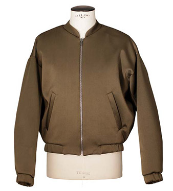 olive bomber jacket with fur insert